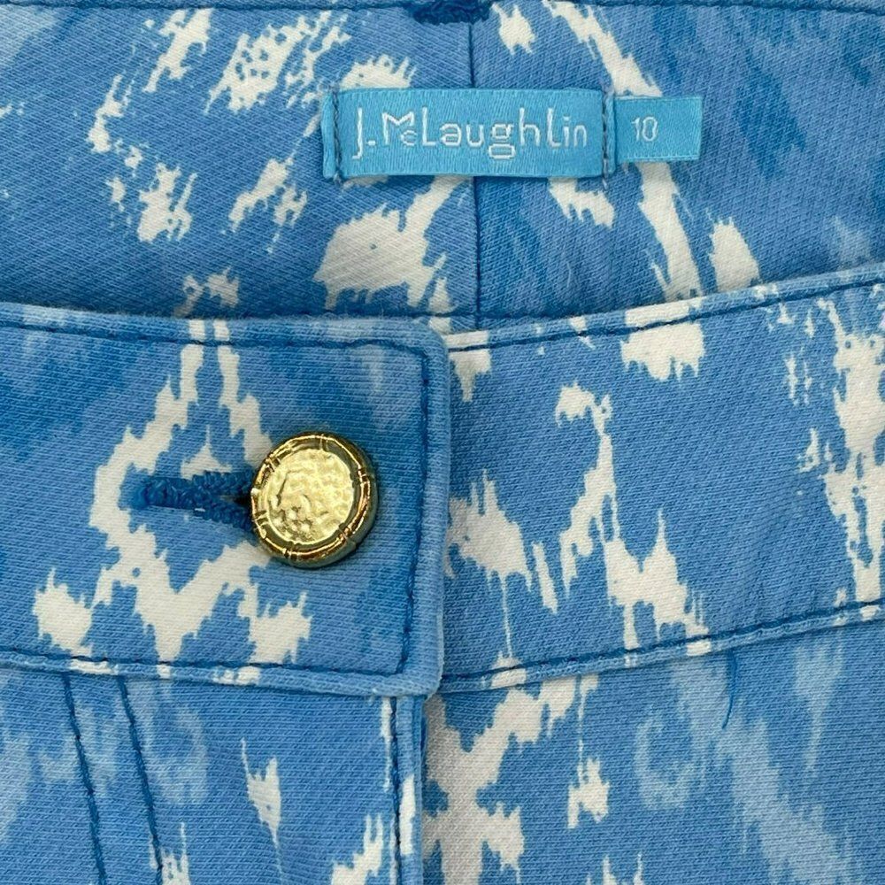 J. McLaughlin Lexi Jeans Slim Straight Leg Stretch Women 10 Blue White‎ - Picture 7 of 10